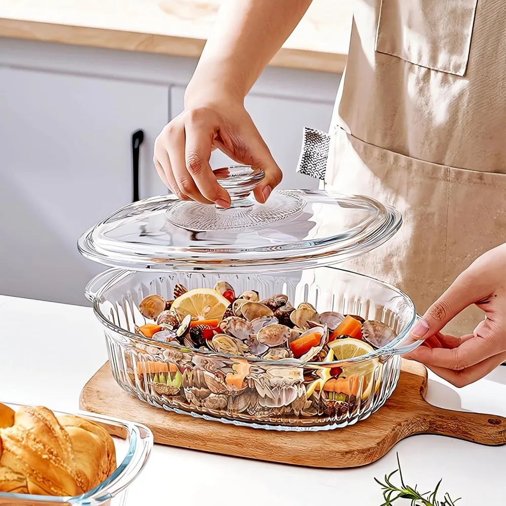 4-Piece Glass Casserole Baking Dish Set, 1.9Qt & 3Qt with Glass Lids, Oven Safe - Image 6
