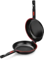 10.2 inch Double Frying Pan Nonstick Reversible Skillet PFOA Free Induction Cast Aluminum Flip Pan for Frittatas Omelets