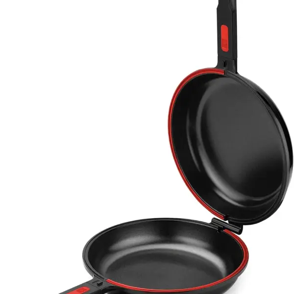 10.2 inch Double Frying Pan Nonstick Reversible Skillet PFOA Free Induction Cast Aluminum Flip Pan for Frittatas Omelets
