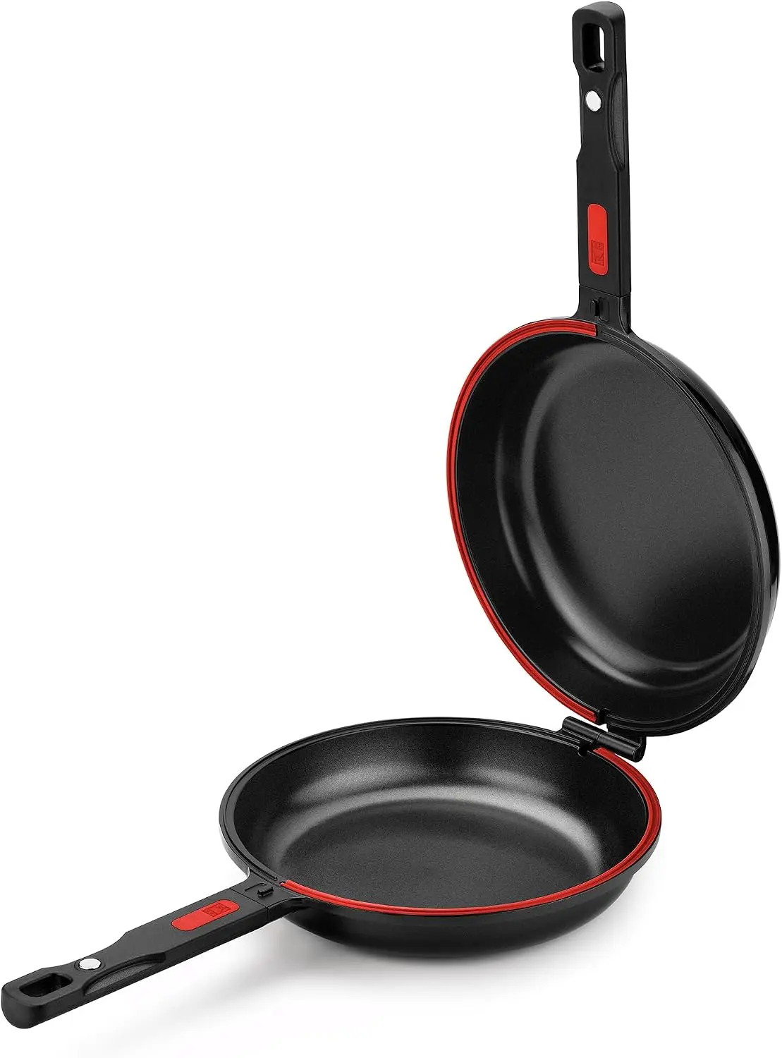 10.2 inch Double Frying Pan Nonstick Reversible Skillet PFOA Free Induction Cast Aluminum Flip Pan for Frittatas Omelets