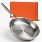 10 inch 5-Ply Stainless Steel Frying Pan, Dual Aluminum Core, Uncoated, Oven Safe 800°F, Induction Ready, Dishwasher Safe