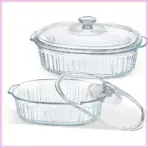 4-Piece Glass Casserole Baking Dish Set, 1.9Qt & 3Qt with Glass Lids, Oven Safe