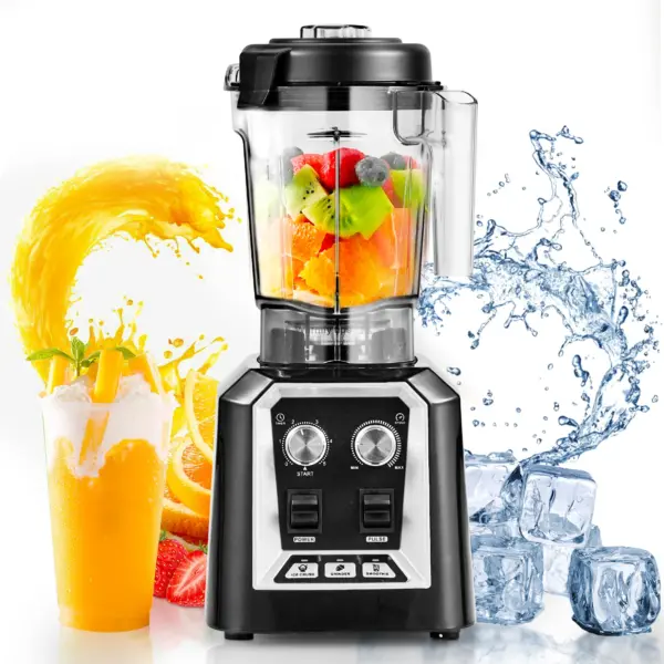 SucceBuy 2L Smoothie Blender Professional Countertop Fruit Food Processor Mixer Maker with Stainless Steel for Home Kitchen Bar