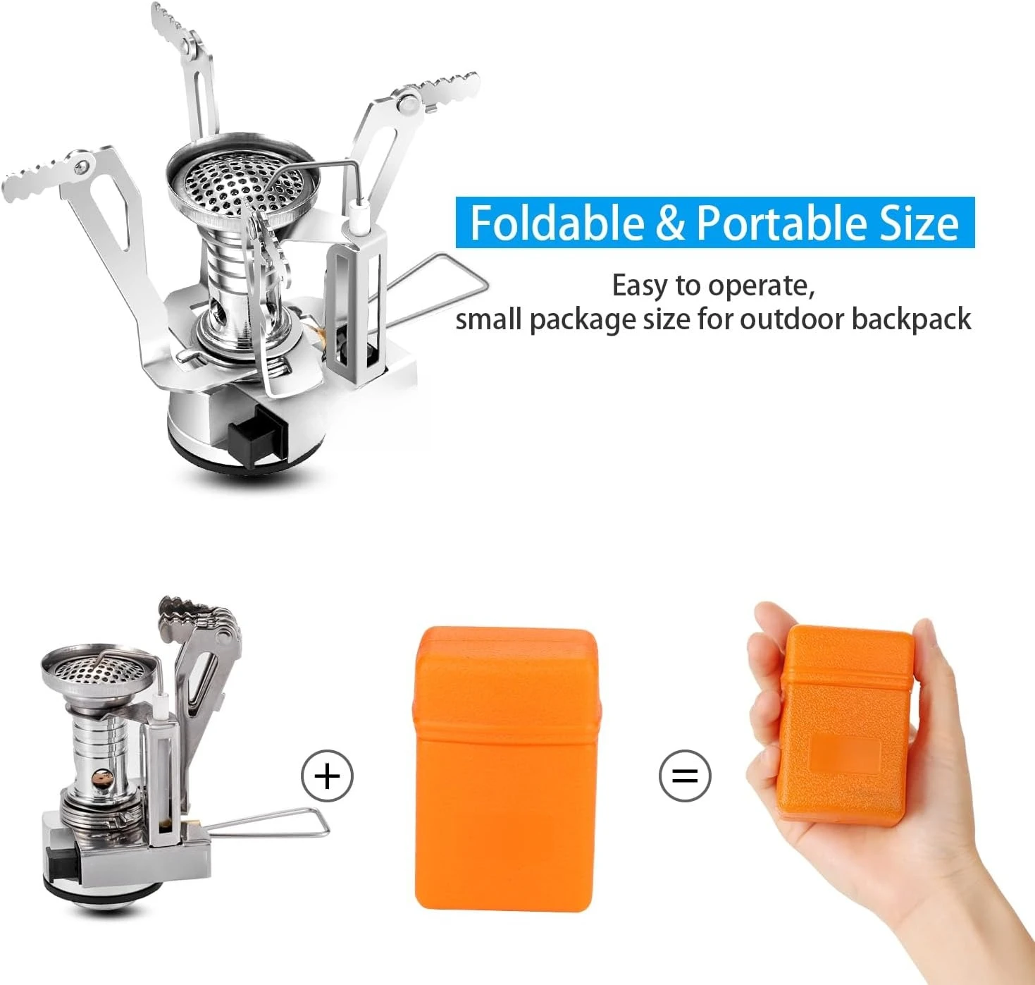 Lightweight 6Pcs Camping Cookware Mess Kit With Cooking Pot Backpacking Stove Multi Spork And Mesh Carry Bag For Solo Outdoor Camping Hiking Picnic - Image 6