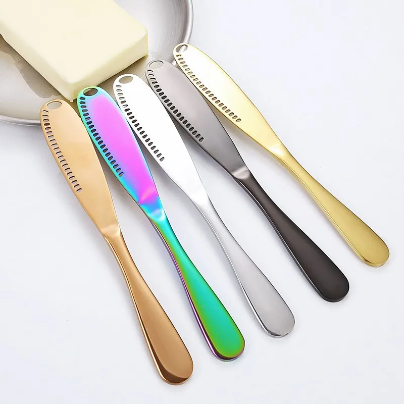 Butter Knife Holes Cheese Dessert Knife Stainless Steel Jam Knife Cutlery Toast Wipe Cream Bread Cheese Cutter Kitchen Tools - Image 6