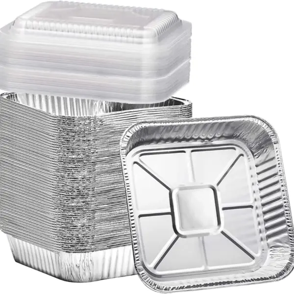 Findful (35 Pack) 8x8 Aluminum Pans with Clear Plastic Lids - Square Baking Cake Pans - Foil Pans with Lids - Disposable Food Containers Great for Cooking, Heating, Storing, Prepping Food