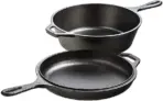 2-in-1 Cast Iron Combo Cooker: 3.2QT Deep Pot & 10.25