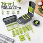 16-in-1 Vegetable Chopper PE+ABS Multi-Blade Kitchen Gadget for Home Cooking & Meal Prep