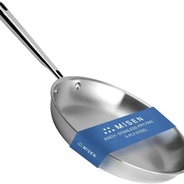 5-Ply Stainless Steel 8" Frying Pan - Professional Cookware for Induction, Gas & Electric - Oven Safe to 800°F, Dishwasher Safe, Even Heating