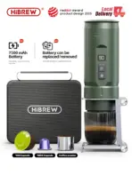HiBREW H4C Portable Espresso Coffee Machine 3in1 Travel Coffee Maker 7500mAh Lithium Battery Self-Heating Ns DG Capsule & Ground
