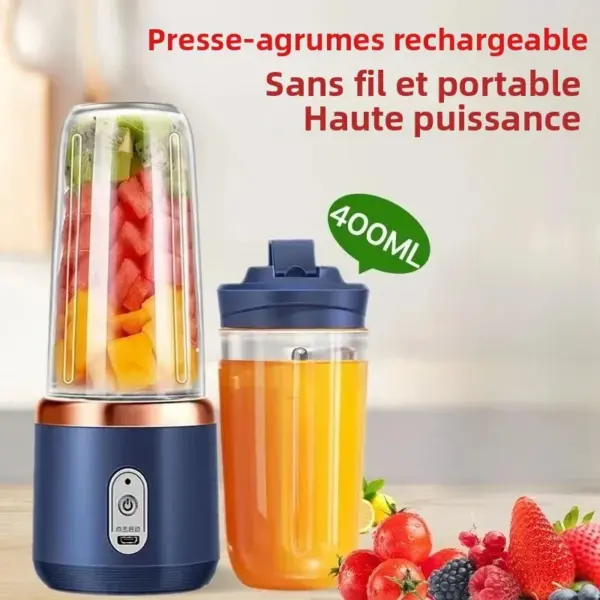 6 Color 400ml Portable USB Blender Electric Travel Juicer Cup For Smoothie Milkshake Kitchen Mini Mixer Tool