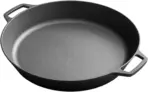 17 Inch Pre-Seasoned Cast Iron Skillet, Large Outdoor Camping Frying Pan with Dual Handles, Oven Safe Cookware for Grill, Stovetop, Induction