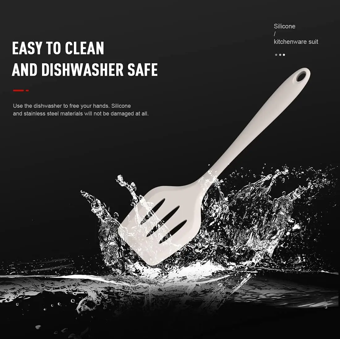 Silicone Cooking Utensils Set - 446°F Heat Resistant Kitchen Utensils, Spatula,Turner Tongs,Spoon,Whisk,Kitchen Utensil Gadgets Tools Set for Nonstick Cookware,Dishwasher Safe BPA Free - Image 2