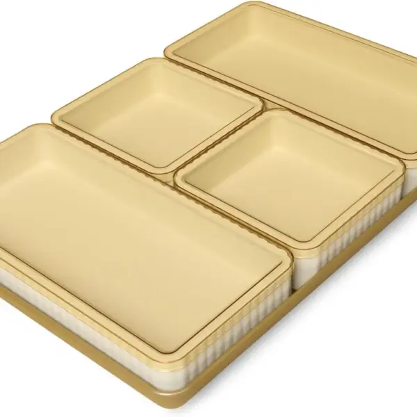 Nonstick Silicone Baking Pans Set, 4 Trays with Lids, Oven Safe to 450°F, Dishwasher Safe Bakeware