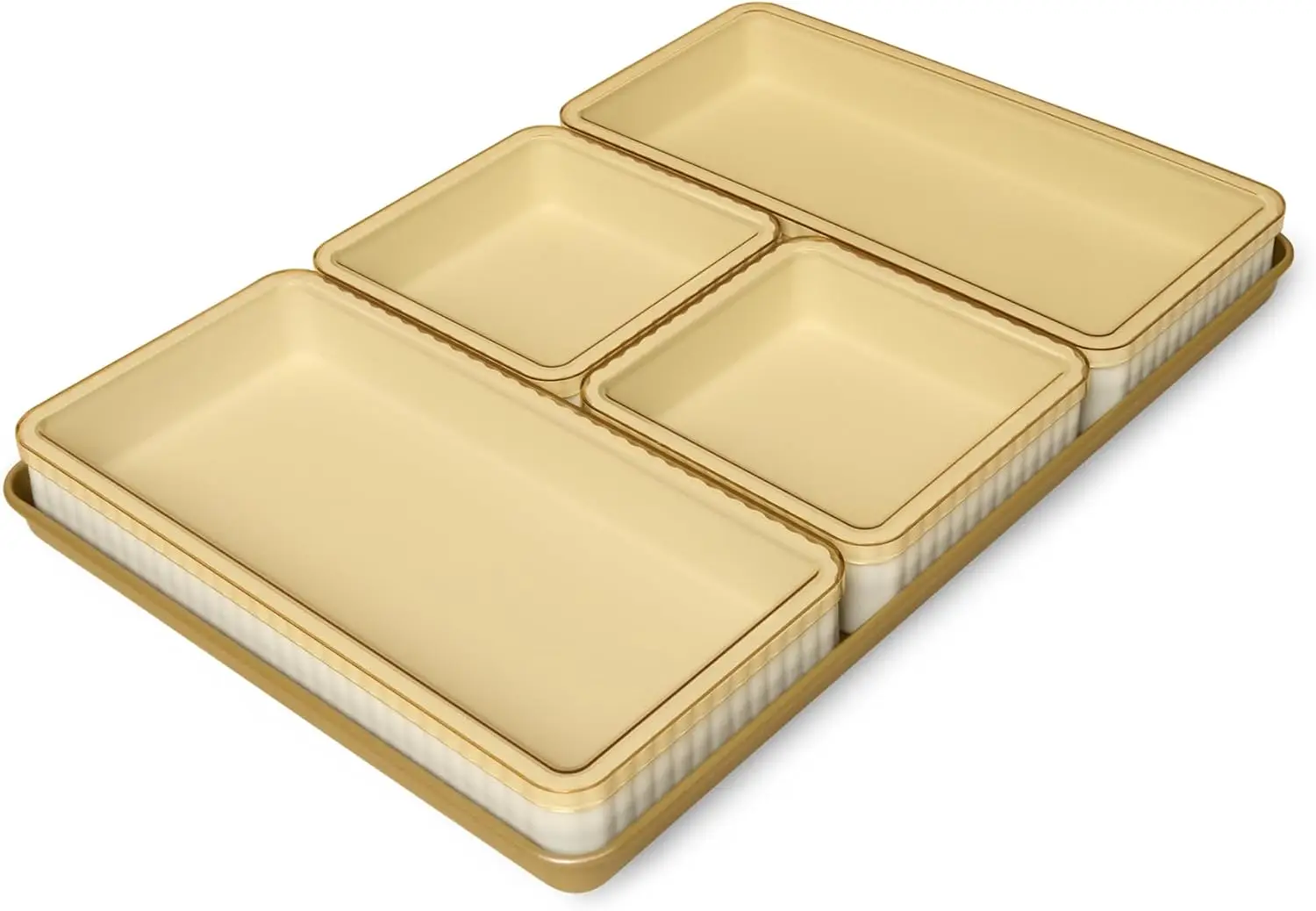 Nonstick Silicone Baking Pans Set, 4 Trays with Lids, Oven Safe to 450°F, Dishwasher Safe Bakeware