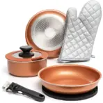 Nonstick Removable Handle Cookware, Stackable Pots And Pans Set, Dishwasher Safe, Induction Compatible, Camping Cookware Set (7