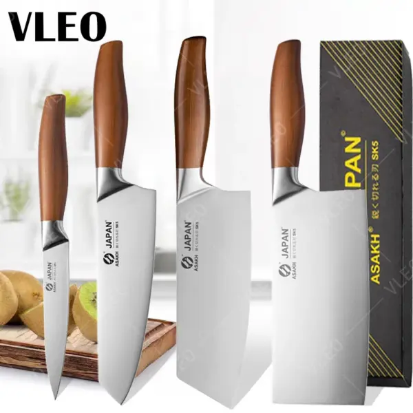 VLEO Japanese Professional Chef Knife Stainless Steel Chopping Meat Cleaver Fruit Peeling Slicing Boning Knife Kitchen Tool