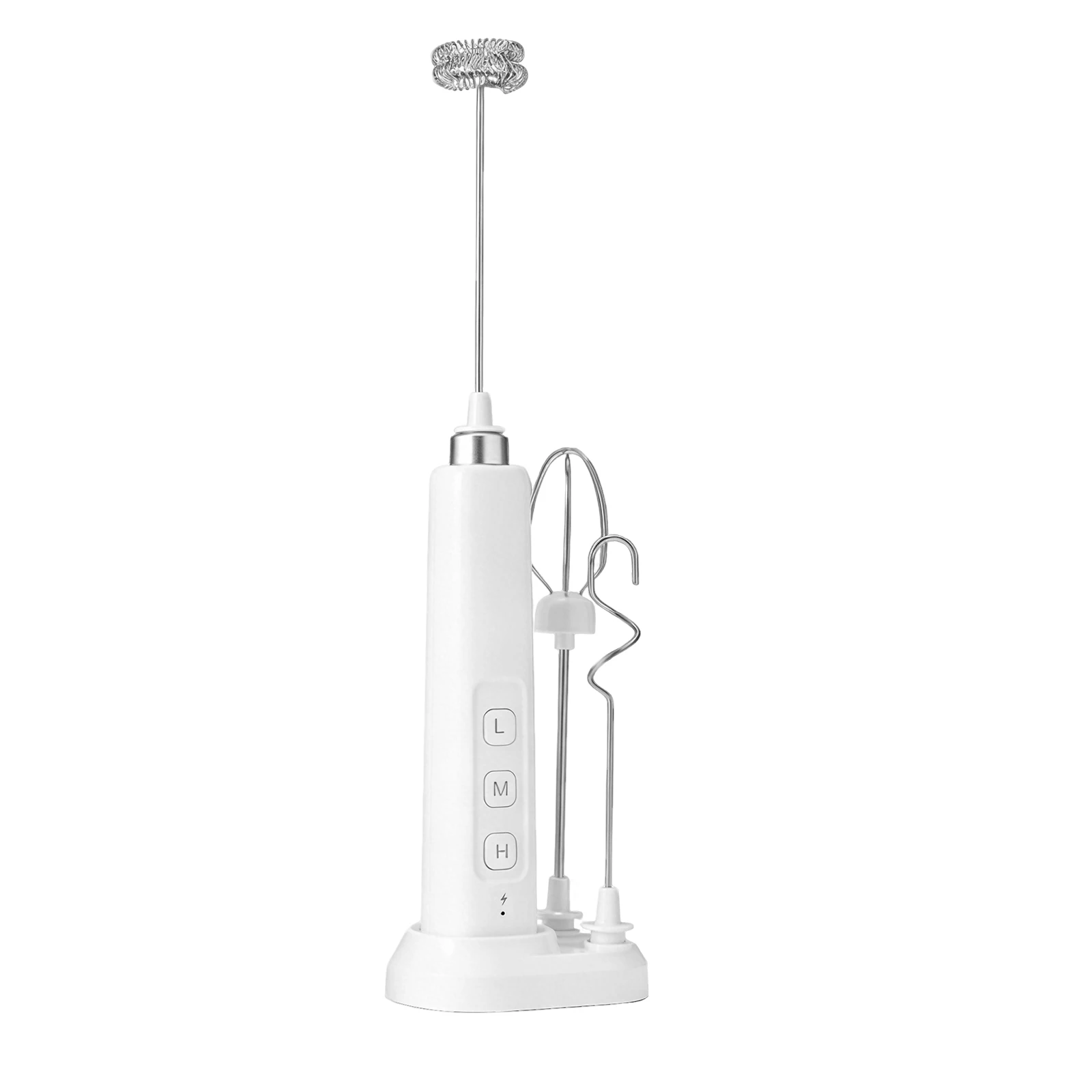 2.5W Rechargeable Handheld Milk Frother, 3 Speed Adjustable Electric Egg Beater Mixer, Stainless Steel Mini Frother Wand for Coffee, Protein Shakes - Image 3