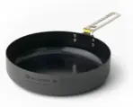 Ultralight 8 Inch Camping Pan Non-Stick Hard Anodized Aluminum Removable Handle Portable Cookware
